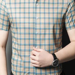 StyleCast x Revolte Checked Spread Collar Regular Fit Shirt image 4