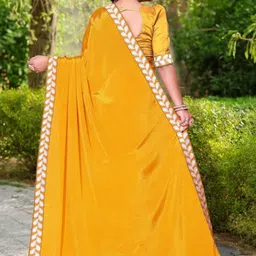 jayant creation Yellow Poly Georgette Sarees image 2