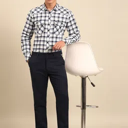 CAVALLO by Linen Club Men Slim Fit Easy Wash Trousers image 5