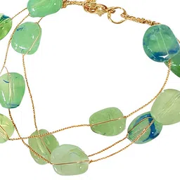 Bohey by KARATCART Gold-Plated Artificial Beaded Multistrand Bracelet image 2