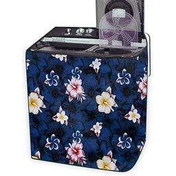 The Furnishing Tree Washing Machine Cover Floral Pattern Blue Compatible for Whirlpool 6.5Kg Semi-A image 4