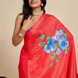 all about you Floral Printed Saree with Blouse Piece image 2