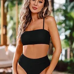 RECENT FASHION Removable Straps High Waist Bikini Set image 4