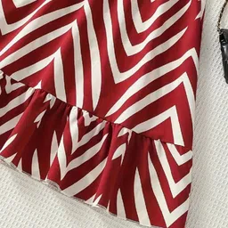 YK Print Flutter Sleeve Fit & Flare Dress image 5