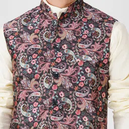 Vastraa Fusion Men Printed Nehru Jackets image 2