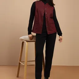 Fabindia Women Woollen Open Front Jacket image 3