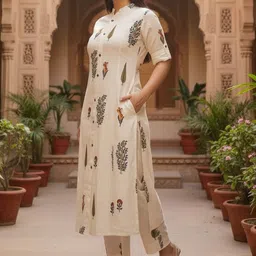 Anouk Rustic Women Ethnic Motifs Printed Regular Kurta with Trousers image 2