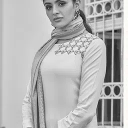 DIVASTRI Women Ethnic Motifs Embroidered Regular Thread Work Kurta with Trousers & With Dupatta image 2