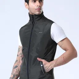 Spirit Men Stand Collar Solid Lightweight Gilet Jacket image 3