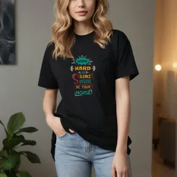 DressBerry Women Droup-Shoulder Oversize Cotton Printed T-shirt-image-45