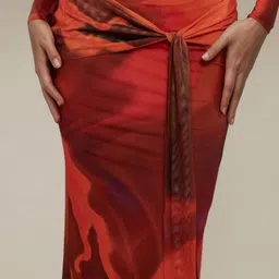 StyleCast x Revolte Women Abstract Printed Straight Maxi Skirt image 4