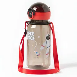 Juniors by Babyshop Kids Red Space Printed Flip Straw Tritan Water Bottle - 400 ml-picture-14