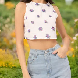 DressBerry Sunkissed Floral Print Crop Top-image-79
