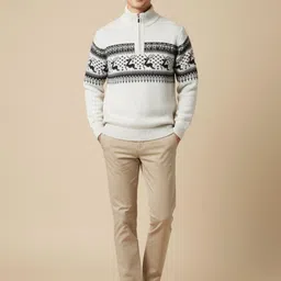 Mast & Harbour Men Fair Isle Printed Pullover-picture-12