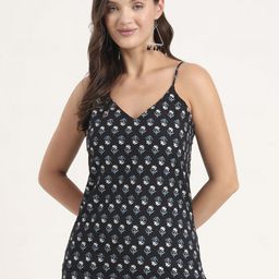 BAESD Women Floral Print Shoulder Straps Ethnic Cotton Top-picture-0