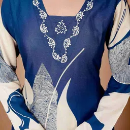 NAVYAAZRI Women Ethnic Motifs Printed Regular Thread Work Pure Cotton Kurta with Palazzos image 5