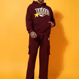 GRIFFEL Men Long Sleeves Printed Oversized Fit Tracksuits image 1