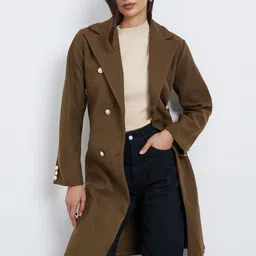 Styli Women Notched Lapel Collar Double-Breasted Overcoat-picture-24