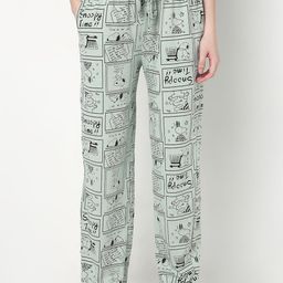 Smarty Pants Women Printed Combed Cotton Mid-Rise Relaxed-Fit Lounge Pants-picture-2