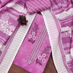 Maroosh Floral Printed Sequinned Unstitched Dress Material-picture-58