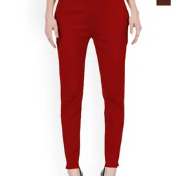 SRISARAS Women Pack Of 2 Mid-Rise Cotton Slim Fit Regular Trousers-image-34