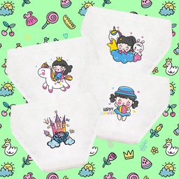 NUSYL Girls Pack Of 4 Unicorn Stars & Castle Printed Cotton Briefs-picture-46