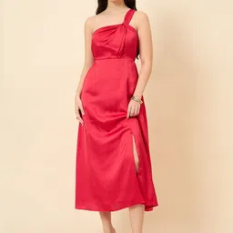 aayu Satin A-Line Midi Dress-image-32