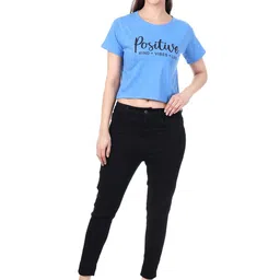 LOVO Girls Pack of 2 Typography Printed Regular Crop Top image 4