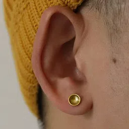 The Roadster Lifestyle Co. PureLine Men Brass-Plated Single-Piercing Circular Shaped Stud-picture-33
