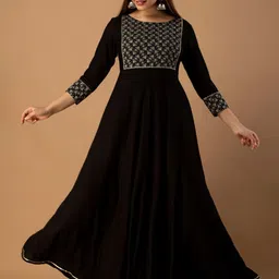 GORDHAN Women Ethnic Motifs Embellished Gotta Patti Indie Prints Anarkali Kurta image 1