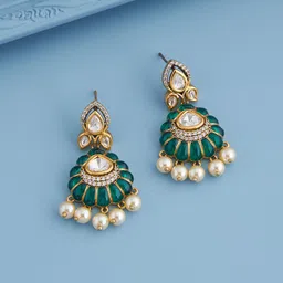 Kushal's Fashion Jewellery Victorian-Plated Drop Earrings image 1