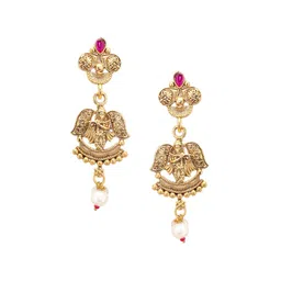 PRIVIU Gold-Plated Kundan-Studded & Beaded Jewellery Set image 4