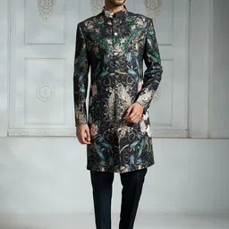 Rivaar By Rocky Star Floral Printed Sherwani Set-picture-36