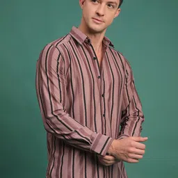 Voroxy Men Relaxed Opaque Striped Casual Shirt image 3