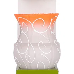 1ST TIME Orange & White Colourblocked Wood Contemporary Rectangle Shaped Wall Lamp image 4