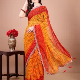 LeeliPeeri Designer Bandhani Printed Sequinned Saree-picture-41