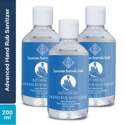 Luxurious Ayurvedic Gold Set Of 3 Advanced Hand Rub Sanitizer - 200 ml Each-picture-12