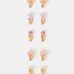 Accessorize Girls Set Of 5 Artificial Stone Studded Clip-On Circular Shaped Ear Cuff-picture-19