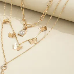 Arzonai Women Gold-Plated Layered Necklace-image-28