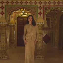 Dash and Dot Gold Boucl Jacket and Skirt Co-Ords image 4