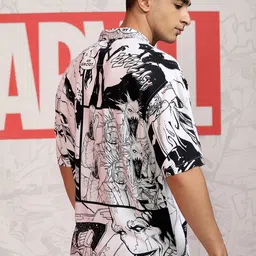 HIGHLANDER Men Graphic Printed Drop-Shoulder Sleeves Casual Shirt image 5