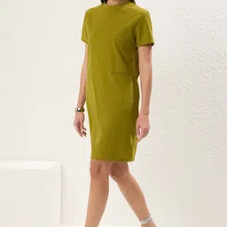 Trendyol Women Solid Round Neck T-shirt Dress-picture-28