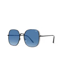 Woggles Unisex Blue Lens & Black Oversized Sunglasses with image 2