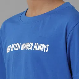 UNDER FOURTEEN ONLY Boy's Typography Printed Round Neck Cotton T-shirt image 2