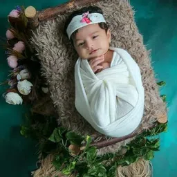 Babymoon Infants Textured Swaddle Wrap With Hairband Baby Photoshoot Props-picture-28