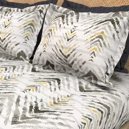 THE WHITE MOSS Christe White Printed 220 TC Cotton King Set-2.75 m x 2.50 m image 2