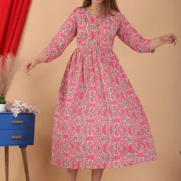 Loyster Printed A-Line Midi Dress image 4