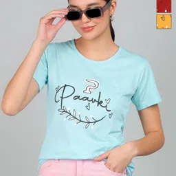 PAAVKI Women Pack of 3 Typography Printed Round Neck Cotton T-shirts-picture-15
