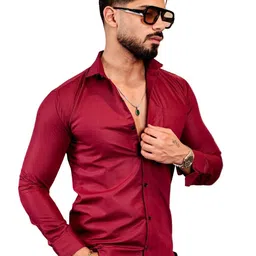 IKON FASHION Spread Collar Long Sleeves Satin Shirt-image-18