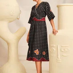 Jodi Polka Dot Print A-Line Midi Dress-picture-25